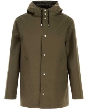Fendi Coat Mac Logo - Green
