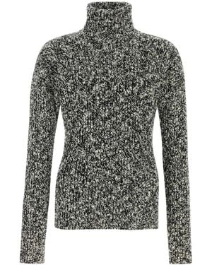 Dolce & Gabbana Dolce & Gabbana Two-Tone Wool Blend Sweater - Black