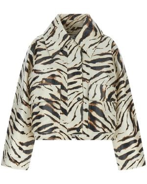 Ganni Laminated Fabric Jacket - Multicolor