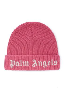 Palm Angels Beanie With Logo - Pink