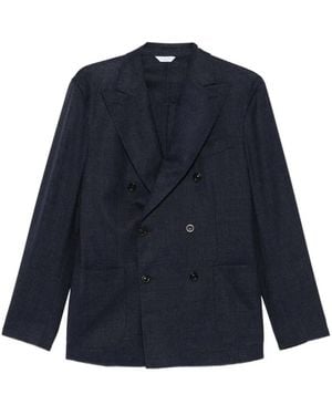 Boglioli Wool Double-Breasted Jacket - Blue