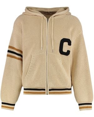 Celine Hooded Jumper With Zipper - Natural