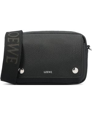 Loewe Small Pebble Messenger Shoulder Bag - Black