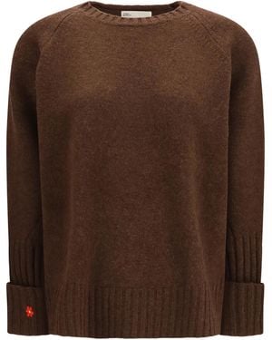 Tory Burch Wool Sweater Dark Roast - Brown
