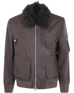 Sacai Wool Melton Blouson - Black