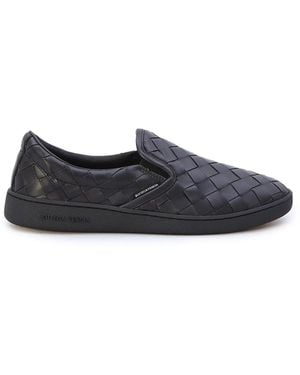Bottega Veneta Woven Slip On Trainers - Grey