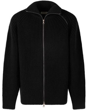 Dries Van Noten Zippered Wool Jumper - Black