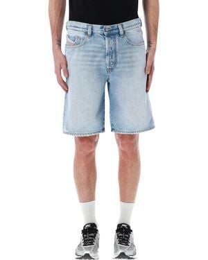 DIESEL Regular Fit Knee-Length Denim Shorts - Blue
