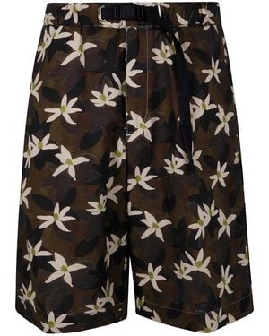 White Sand Short Bermuda Trousers - Black