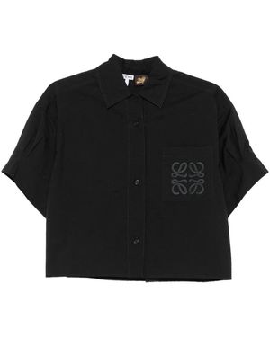 Loewe X Paula's Ibiza Anagram-Embroidered Shirt - Black