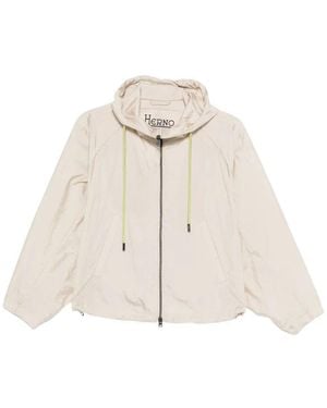 Herno Chantilly Polyamide Hooded Jacket - Natural