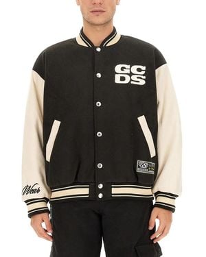 Gcds Wirdo Varsity Bomber Jacket - Black