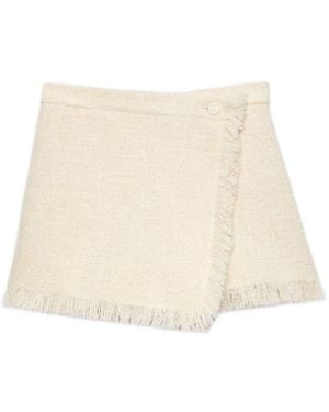 MSGM Fringed Shorts - Natural