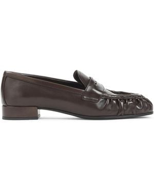 Prada Leather Loafers - Brown