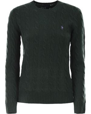 Polo Ralph Lauren Plaited Wool And Cashmere Crew-Neck - Black