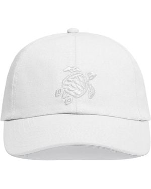 Vilebrequin Cotton Cap With Embroidered Turtle - White