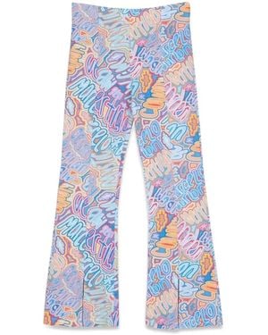 Marcelo Burlon Marcelo Burlon County Of Milan Flare Split Cuffs Trousers - Blue