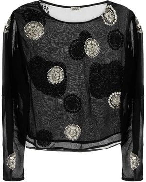 Bode Brooch Blouse - Black