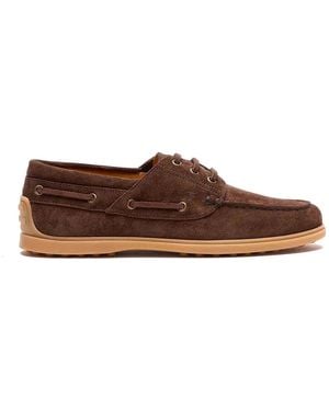 Tod's Suede Boat Laofers - Brown