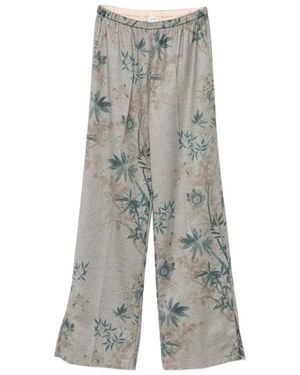 forte_forte Printed Fluid Trousers - Grey