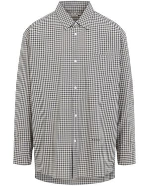 Marni Cement Micro Check Pattern Shirt - Gray