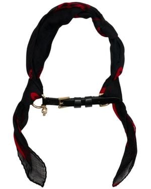 McQueen Skull Ring Wrap Scarf - Black