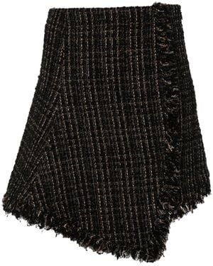 Sacai Tweed Wool Mini Skirt - Black