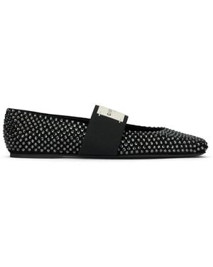 Givenchy Sliced Square Ballerinas With Rhinestones - Black