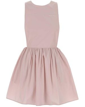 Miu Miu Pastel Poplin Mini Dress - Pink