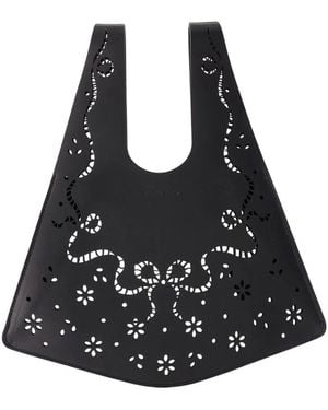 Simone Rocha Mini Lasercut Shopper Bag - Black