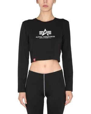 Alpha Industries Cropped Fit T-Shirt - Black