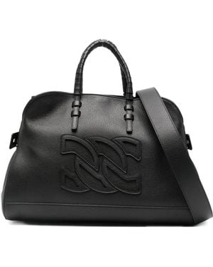 Casadei Park Avenue Leather Tote - Black