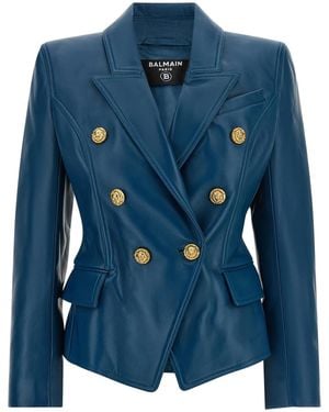 Balmain 'Testa Di Leone' Blazer - Blue
