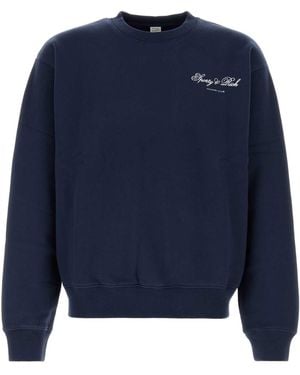 Sporty & Rich Sporty & Rich Club Script Crewneck - Blue