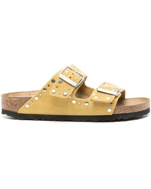 Birkenstock Arizona Suede Leather Sandals - Metallic