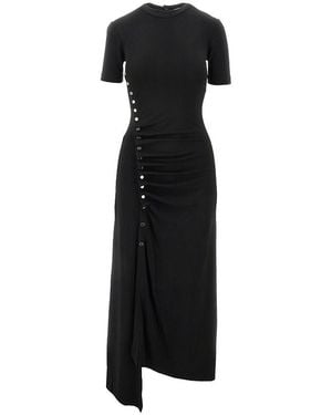 Rabanne Gathered Jersey Dress - Black