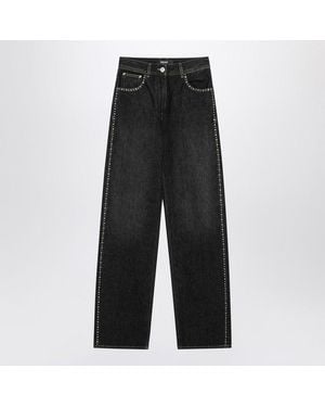 Versace Straight Jeans With Studs - Black