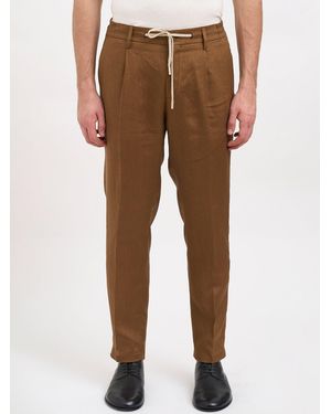 Daniele Alessandrini Linen Pants - Brown