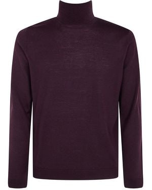 Nuur Long Sleeves Turtle Neck Jumper - Purple