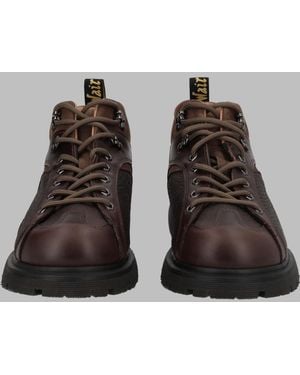 Dr. Martens Textured Leather Rugged Boots - Brown