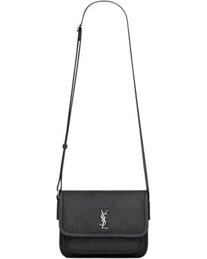 Saint Laurent Leather Small Messenger Crossbody Bag - White