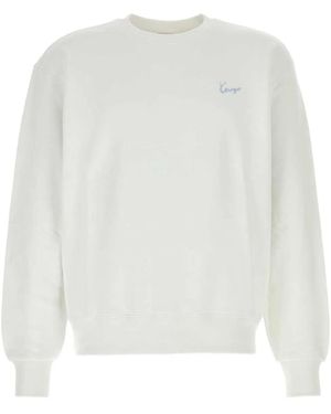 KENZO Signature Logo-Embroidered Cotton Jumper - White