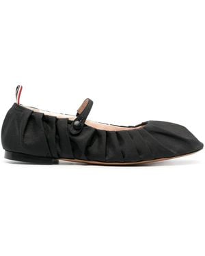 Thom Browne Elegant Calf Leather Ballerinas - Black