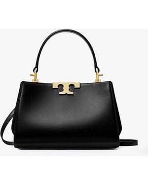 Tory Burch Eleanor Mini Satchel Leather Shoulder Bag - Black