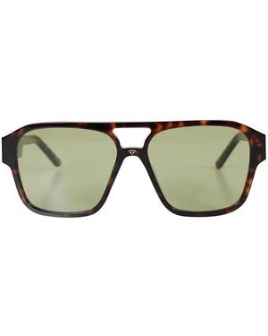 FACE HIDE Multicolour Acetate Sunglasses - Green