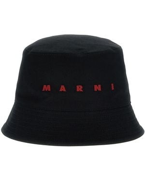 Marni Logo Embroidery Bucket Hat - Black