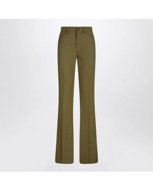The Attico Military Wool Gabardine Pants - Green