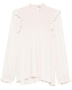 forte_forte Silk Blend Blouse - White