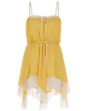 Saint Laurent Silk Mini Dress - Yellow
