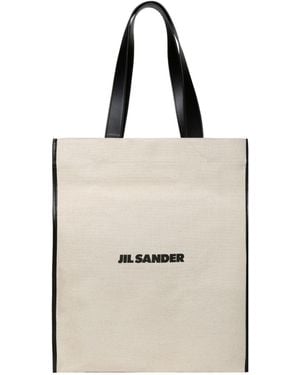 Jil Sander Nude Cotton Blend Bag - White